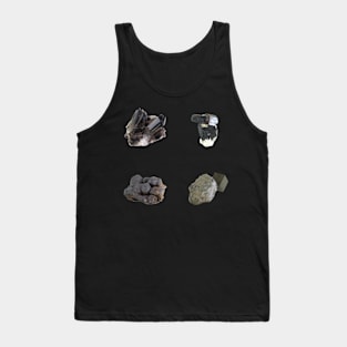 Mineral 4 Pack - Smoky Quartz, Pyrite, Tourmaline, Manganese Tank Top